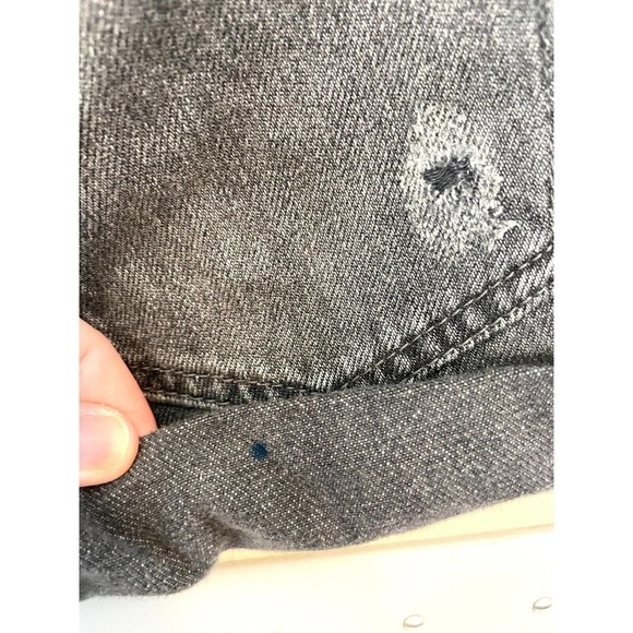 Free People We the Free Shorts Womens 28 Distressed Jean Button Fly Cuffed Gray - Picture 14 of 14